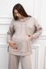 Dark beige angora maternity and nursing suit