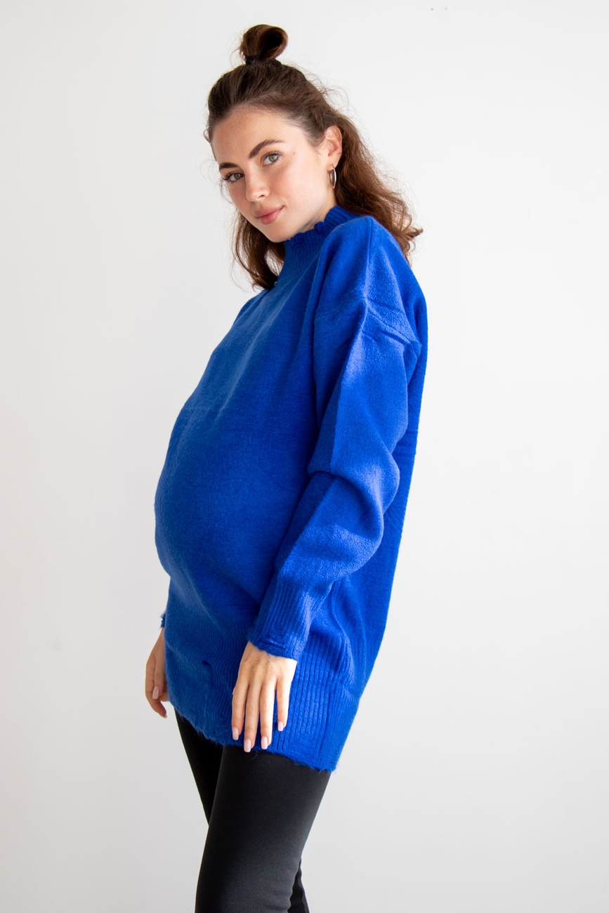 Ripped oversized maternity sweater "To Be"