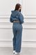 Warm fleece suit for pregnant and nursing women, dark blue