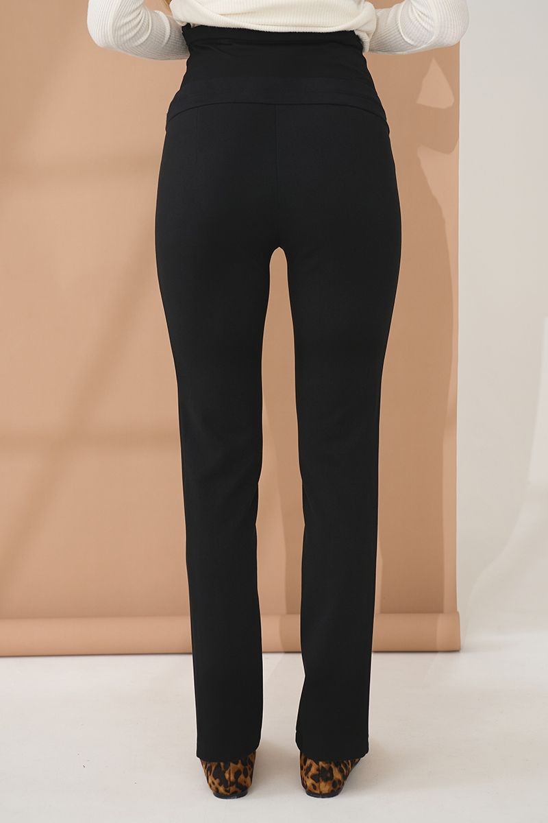 Maternity leggings, black, made of thick, warm knitwear