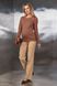 Штани для вагітних стрейчеві з високим трикотажним животиком бежеві