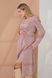 Elegant midi dress for pregnant and nursing women in powder pink with floral print