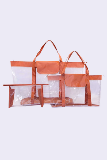 Набір із 2 + 1 прозорих сумок в пологовий будинок Baby Pack помаранчевий
