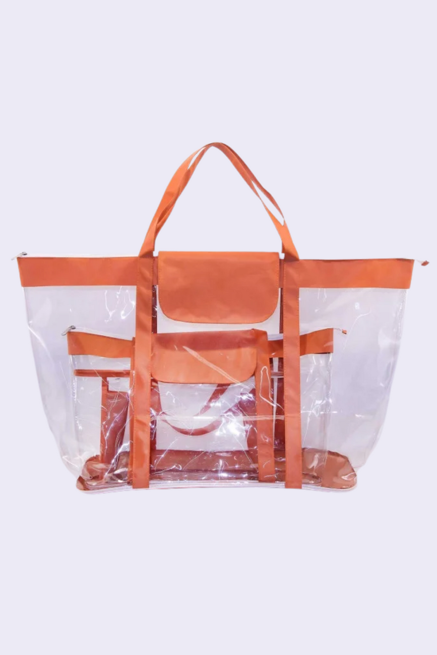 Набір із 2 + 1 прозорих сумок в пологовий будинок Baby Pack помаранчевий