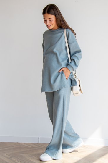 Трикотажный костюм: джемпер и брюки палаццо для беременных, "To Be"