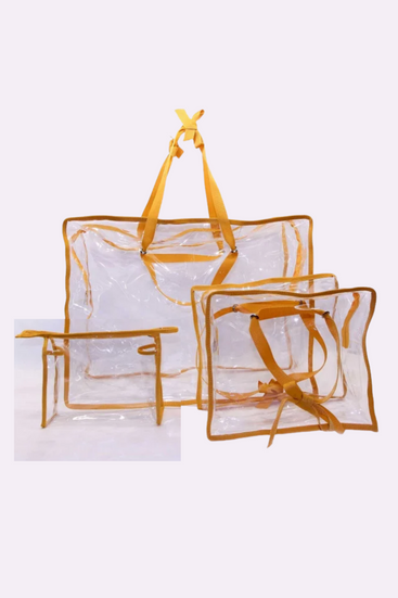 Набір із 2 + 1 прозорих сумок в пологовий будинок Junior жовтий