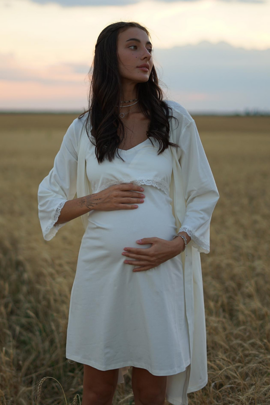 Set: Shirt + Bathrobe for pregnant and lactating mothers "To Be" 4333041