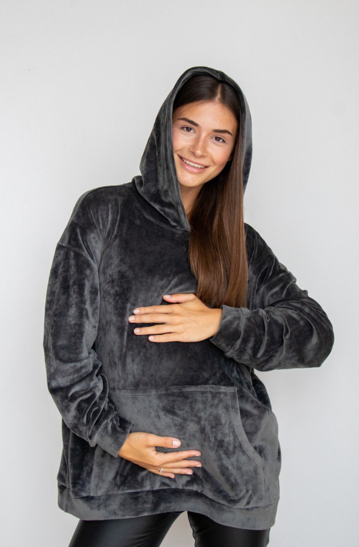 Warm plush hoodie for pregnant and nursing mothers "To Be" 4460153