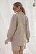 Стильный бежевый костюм для беременных и кормящих с шортами и рубашкой
