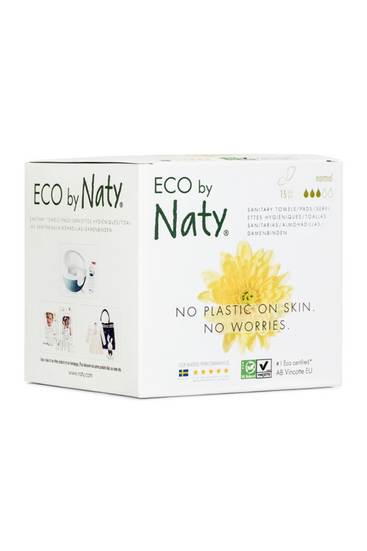 Одноразові гігієнічні жіночі прокладки торговельної марки “ECO BY NATY”. 15шт. в упаковці.