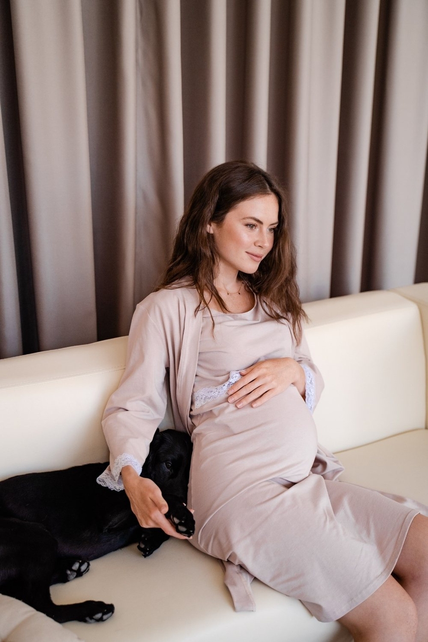 Set: Shirt + Bathrobe for pregnant women and expectant mothers "To Be" 4299041