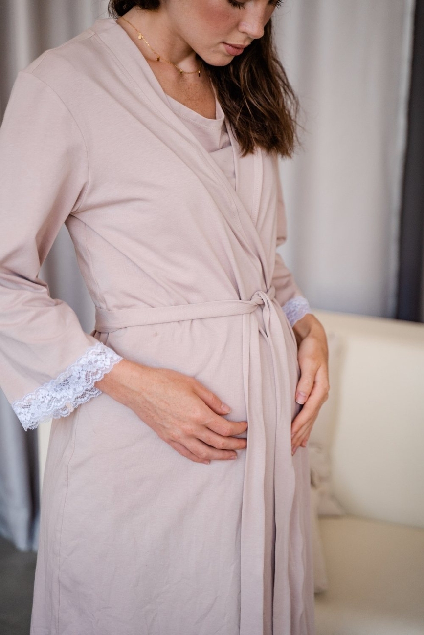 Set: Shirt + Bathrobe for pregnant women and expectant mothers "To Be" 4299041