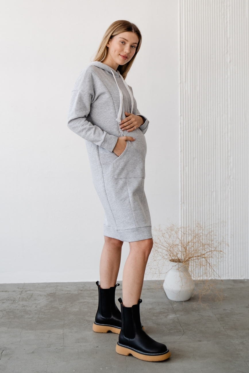 Fleece-lined hoodie dress for pregnant and nursing mothers "To Be" 4284115