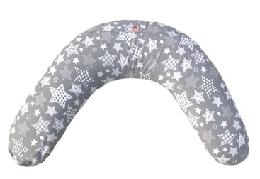 Подушка для вагітних і годування CLASSIC ТМ Лежебока, холлофайбер, зірочки на сірому