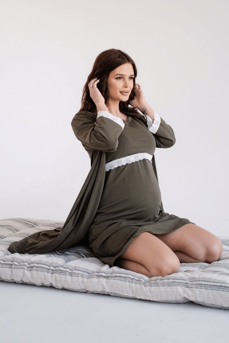Комплект Сорочка Халат для беременных и кормящих мам "To Be"