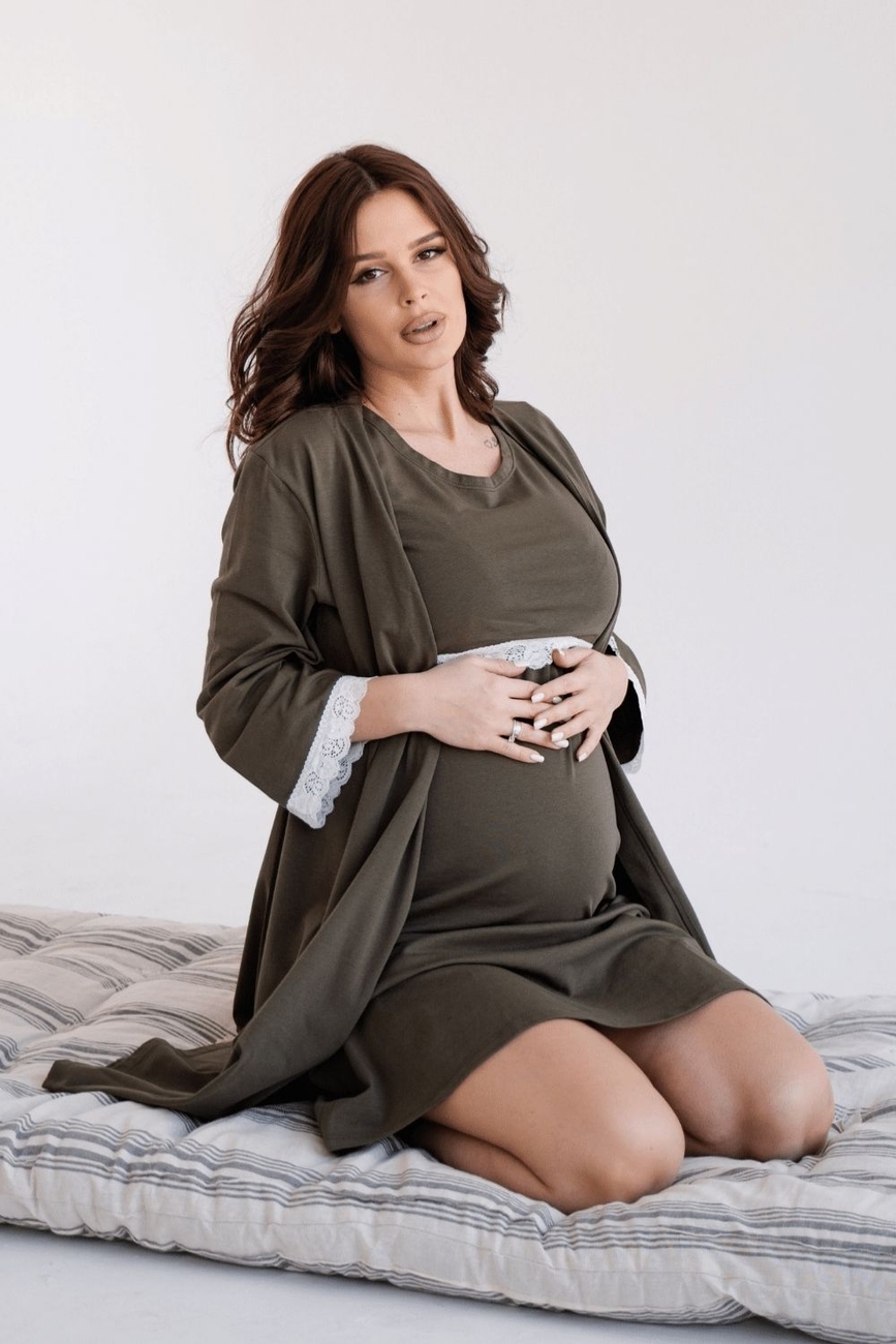Комплект Сорочка Халат для беременных и кормящих мам "To Be"