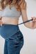 Джинсы boyfriend для беременных с высоким трикотажным животиком синие